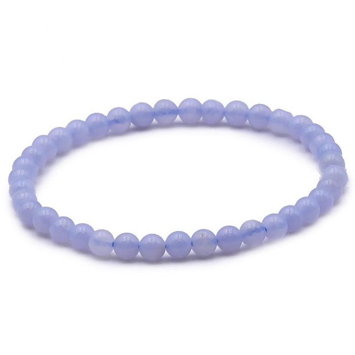 bracelet boules calcedoine bleue 04mm