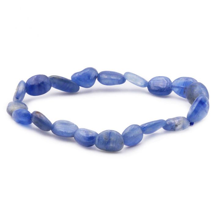 bracelet pierres roulées cyanite bleue ab