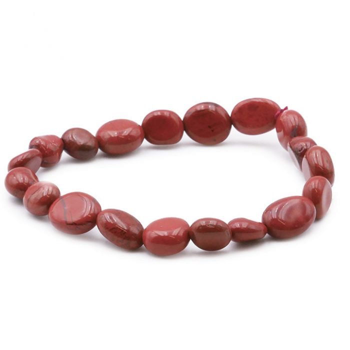 bracelet pierres roulées jaspe rouge AB